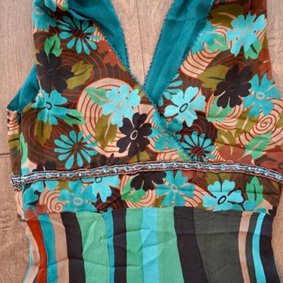 Karen Millen V Neck Sleeveless Floral Dress Multicolor Womens Size 8 - Picture 3 of 10